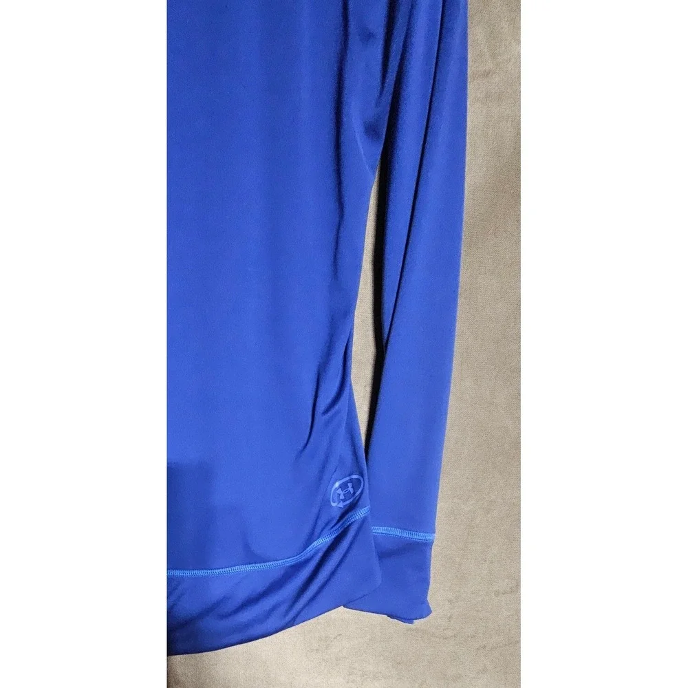Under Armour HeatGear Green Hoodie Womens XL Royal Blue Semi-Fitted Activewear - Picture 6 of 7